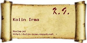 Kolin Irma névjegykártya